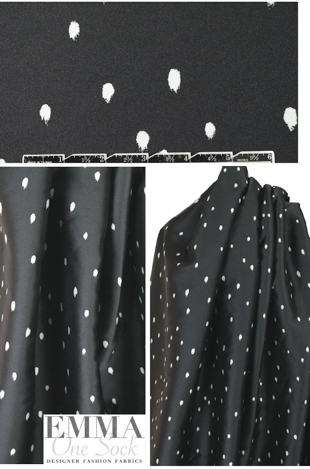 3.1 Phi11ip Lim black/silvery white dotted twill 2 yd
