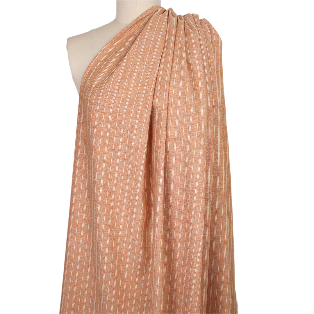 hemp/organic cotton yarn dyed stripe - apricot/natural