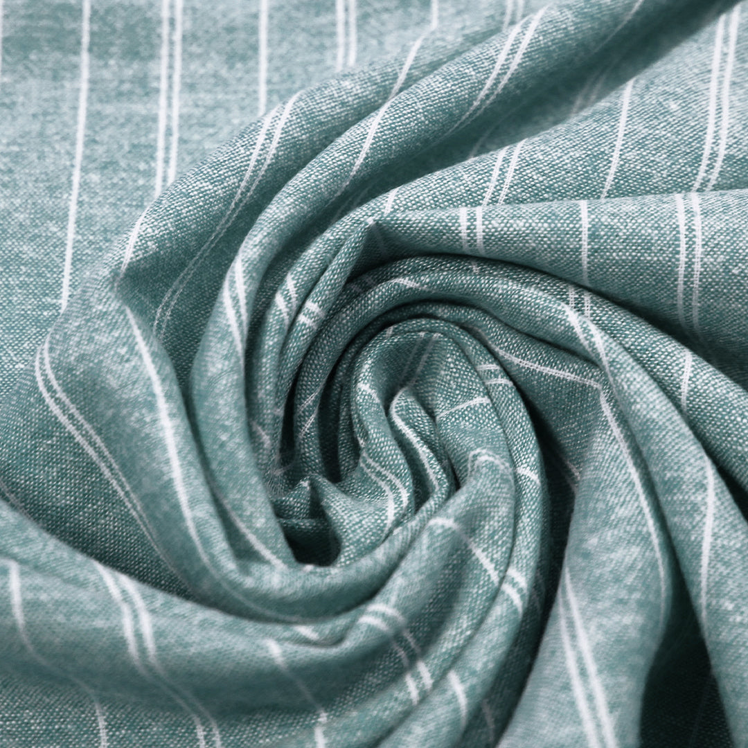 hemp/organic cotton yarn dyed stripe - teal/soft white 1.875 yd