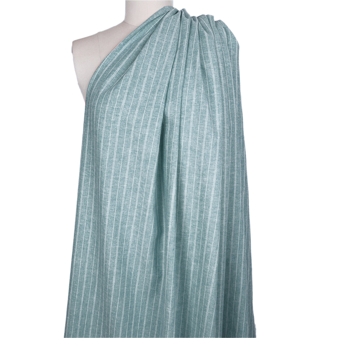 hemp/organic cotton yarn dyed stripe - teal/soft white 1.875 yd