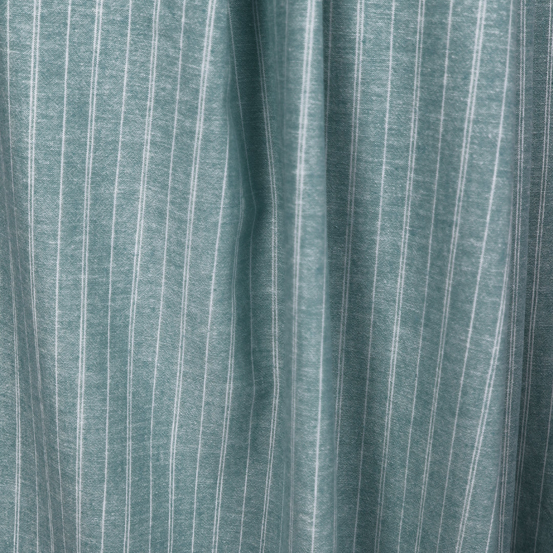 hemp/organic cotton yarn dyed stripe - teal/soft white