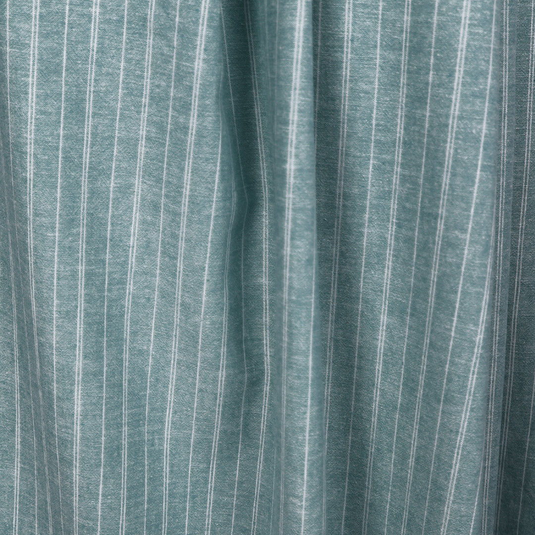 hemp/organic cotton yarn dyed stripe - teal/soft white 1.875 yd