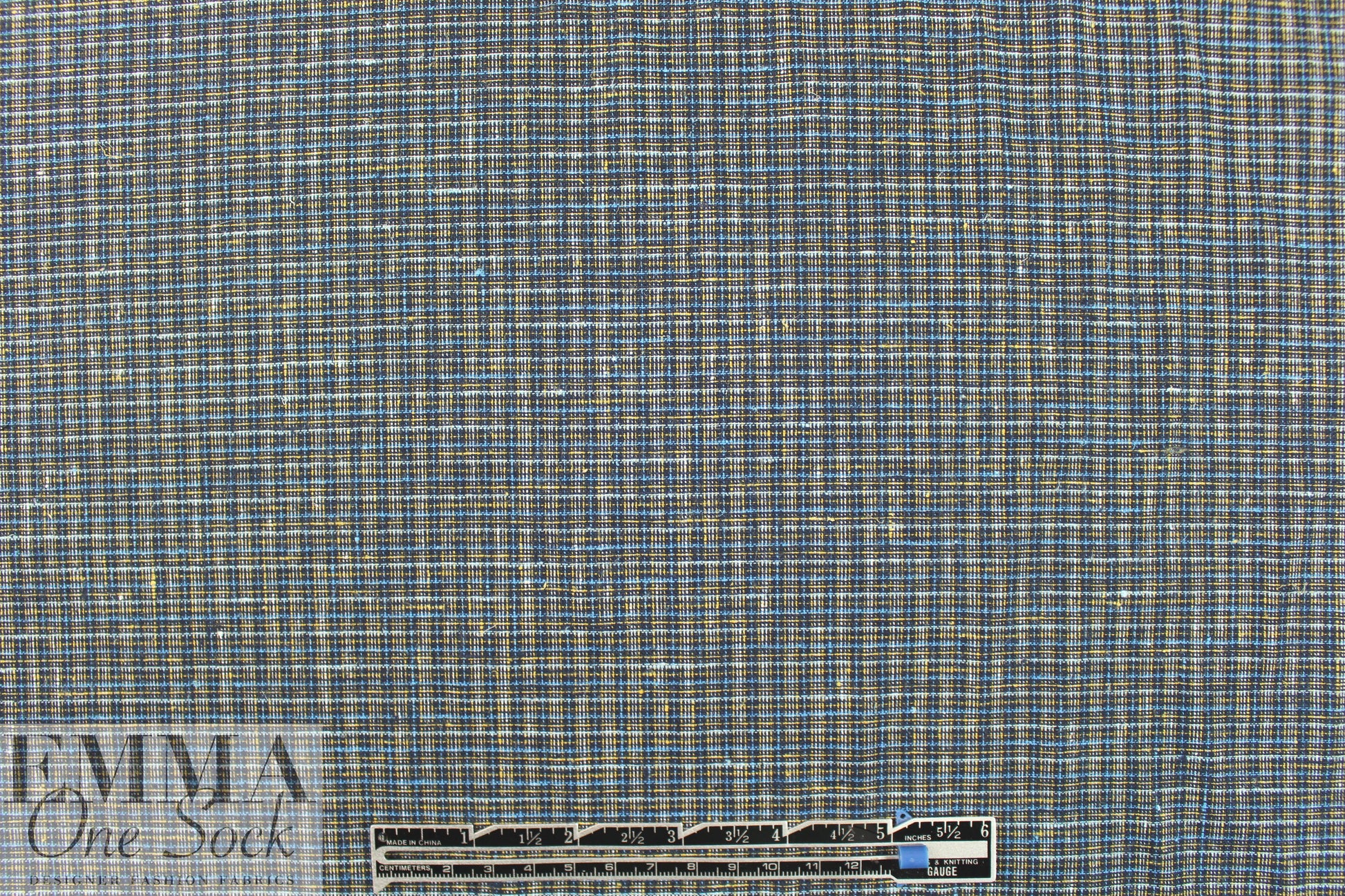 hem/organic cotton yarn dyed plaid - blue/yellow