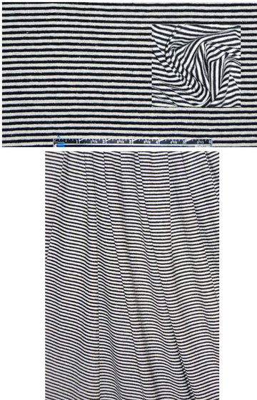 hemp/organic cotton stripe jersey - black/white 1.33 yds
