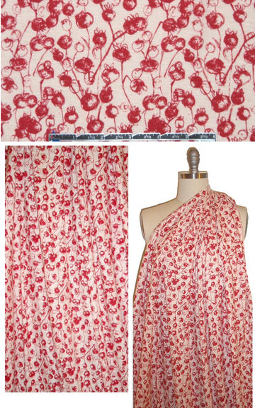 hemp/organic cotton print jersey - red berries 1.875 yds