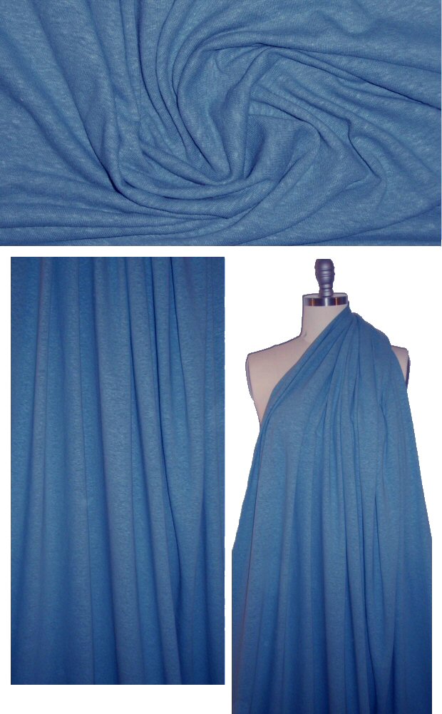 hemp/organic cotton jersey - denim blue 1.75 yds