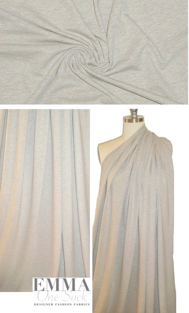 hemp/organic cotton jersey - gray melange 2 yds
