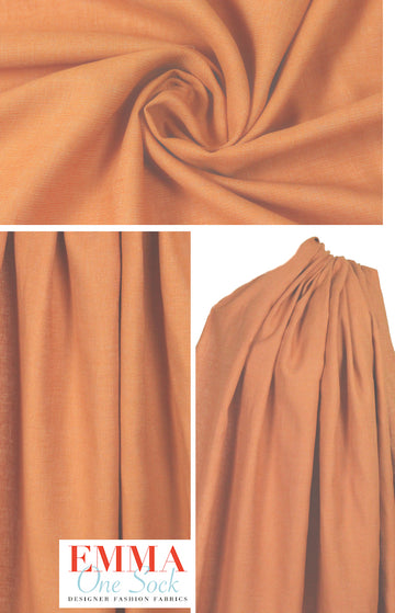 hemp/recyled poly textured woven - soft orange 2 yd