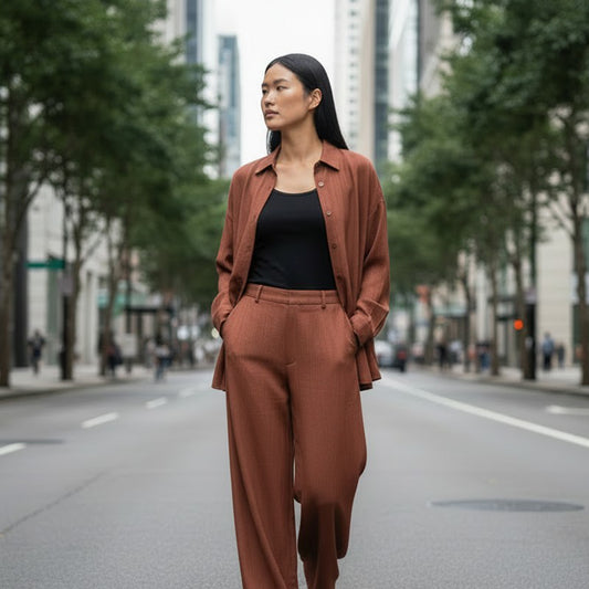 "Queen Bee" cupro/linen/tencel woven - henna