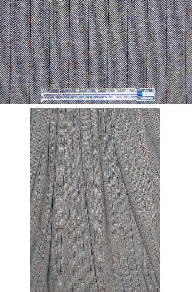 Italian b/w/colors herringbone stretch wool suiting 1 yard