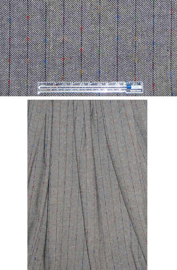 Italian b/w/colors herringbone stretch wool suiting 1 yard
