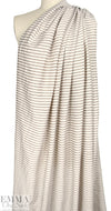 designer herringbone stripe yarn-dye woven - cream/sand 1.875 yd