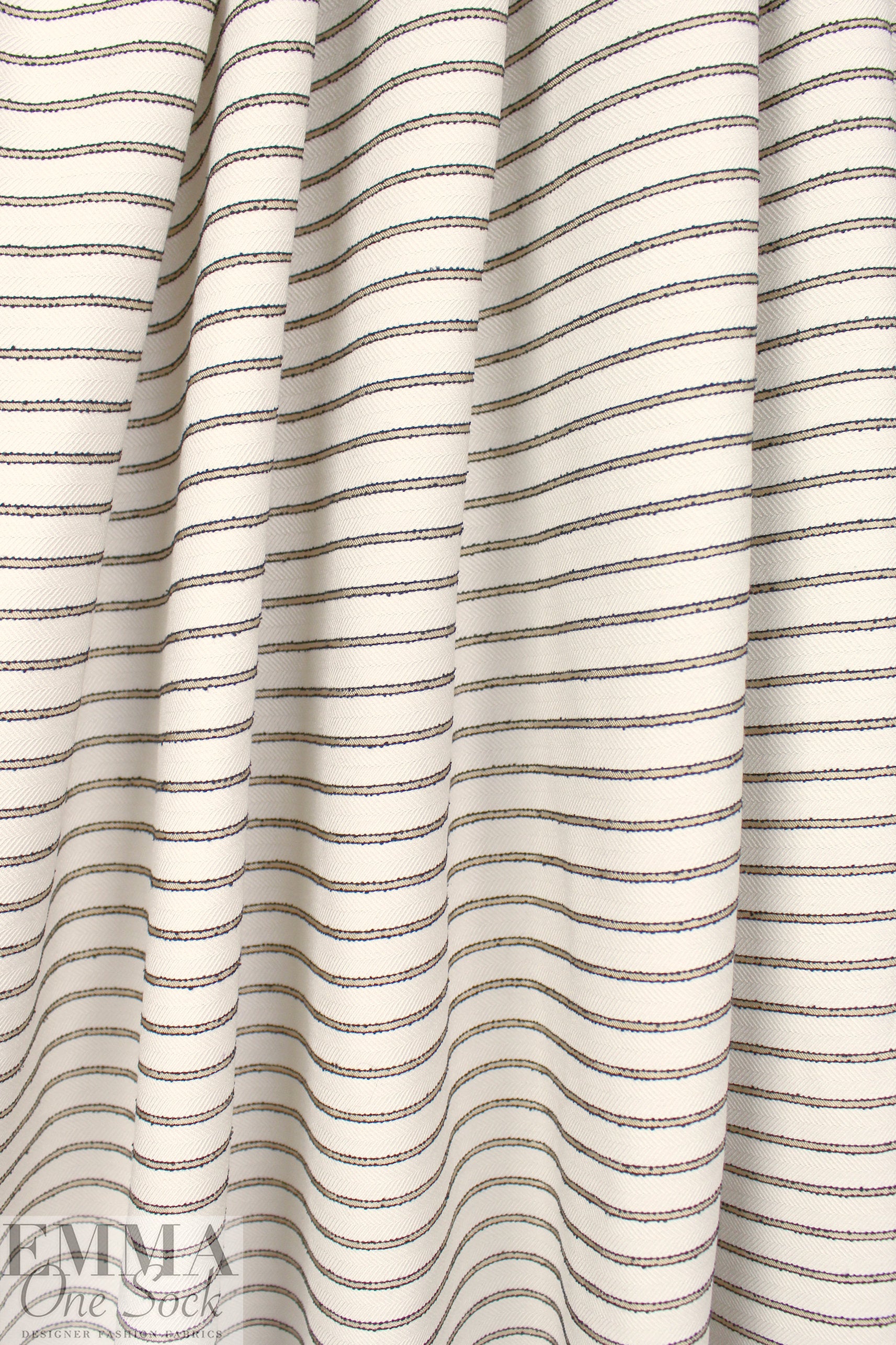 designer herringbone stripe yarn-dye woven - cream/sand 1.875 yd