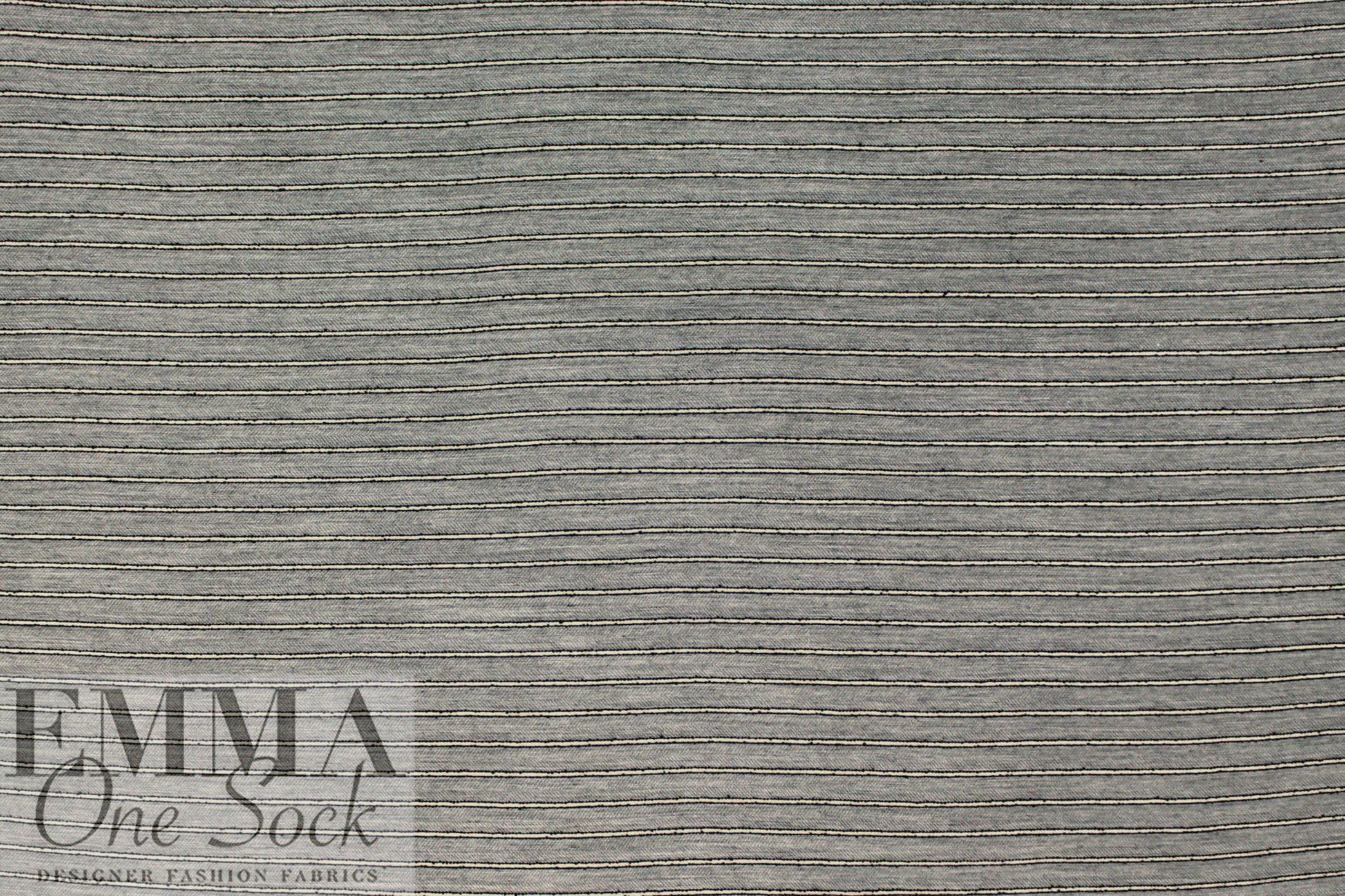 designer herringbone stripe yarn-dye woven - pewter/silver 2.25 yd