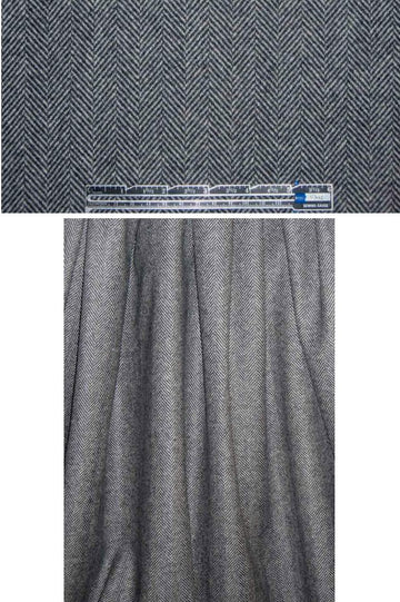 Italian wool/cashmere herringbone - midn./white 1.875 yds