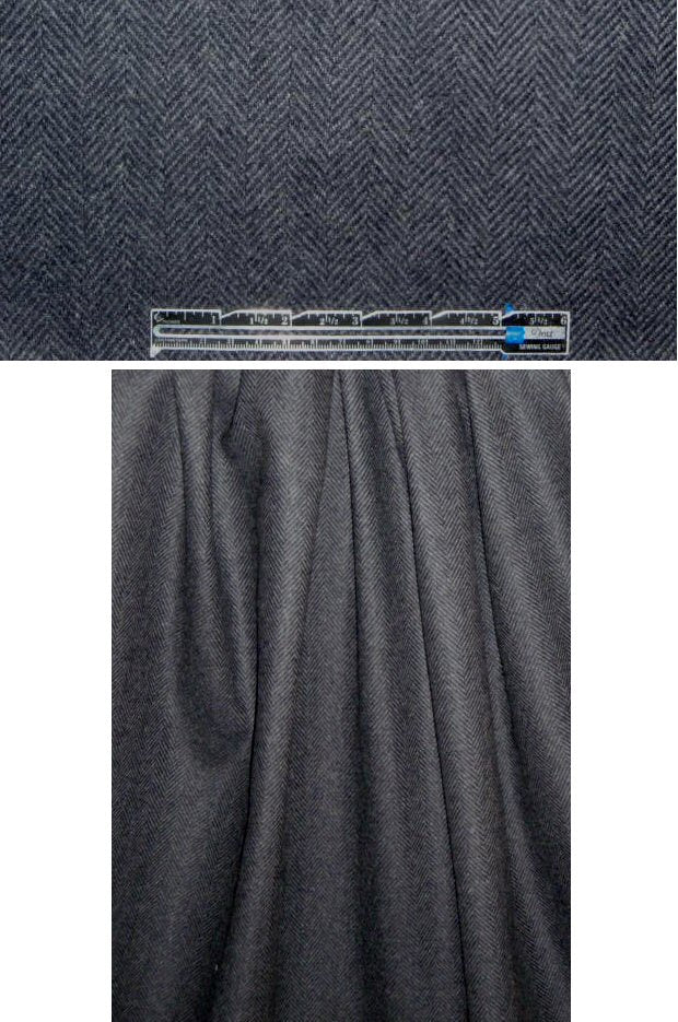 Italian wool/cashmere herringbone - midn./gray .75 yds