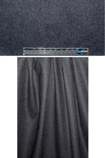Italian wool/cashmere herringbone - midn./gray .75 yds