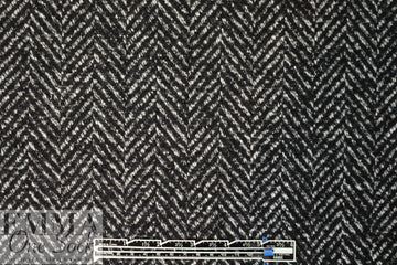 Italian black/white wool/cashmere herringbone coating