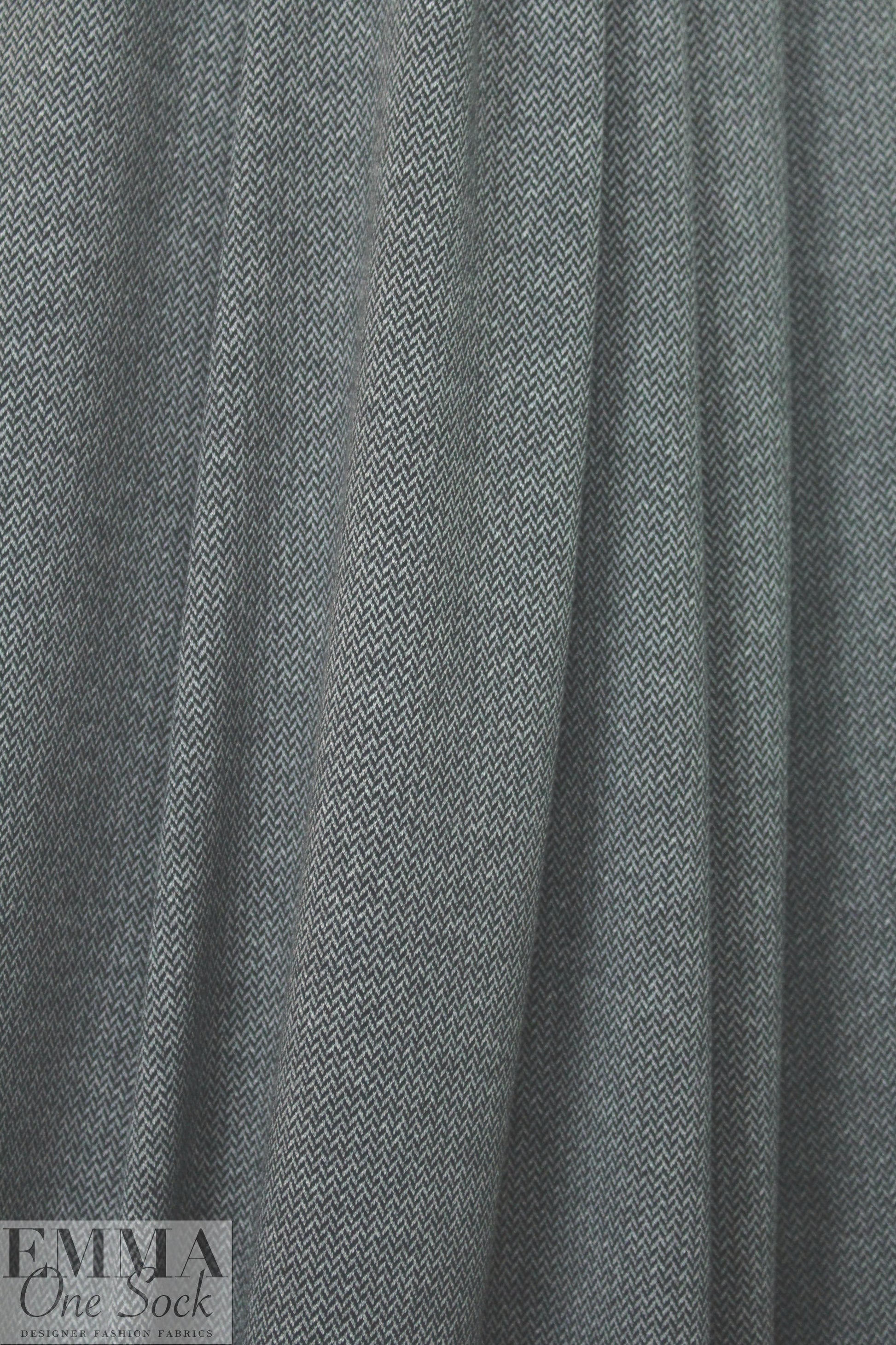 Sp1endid mini-herringbone doubleknit - black/gray 1.875 yds