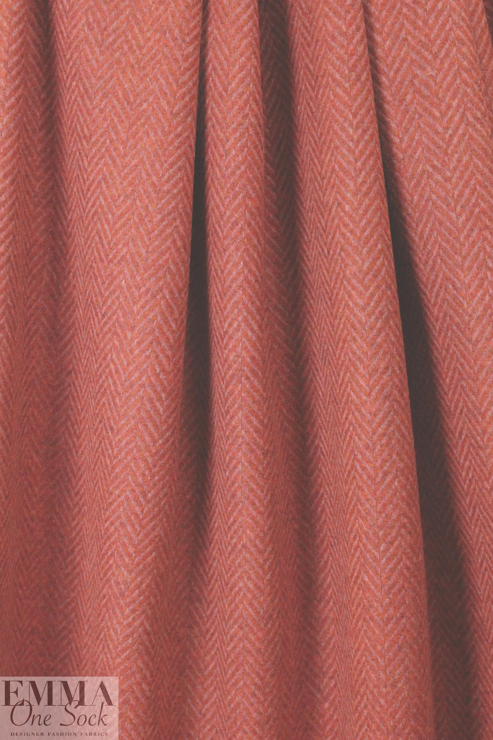 Italian wool herringbone woven - rustic rouge
