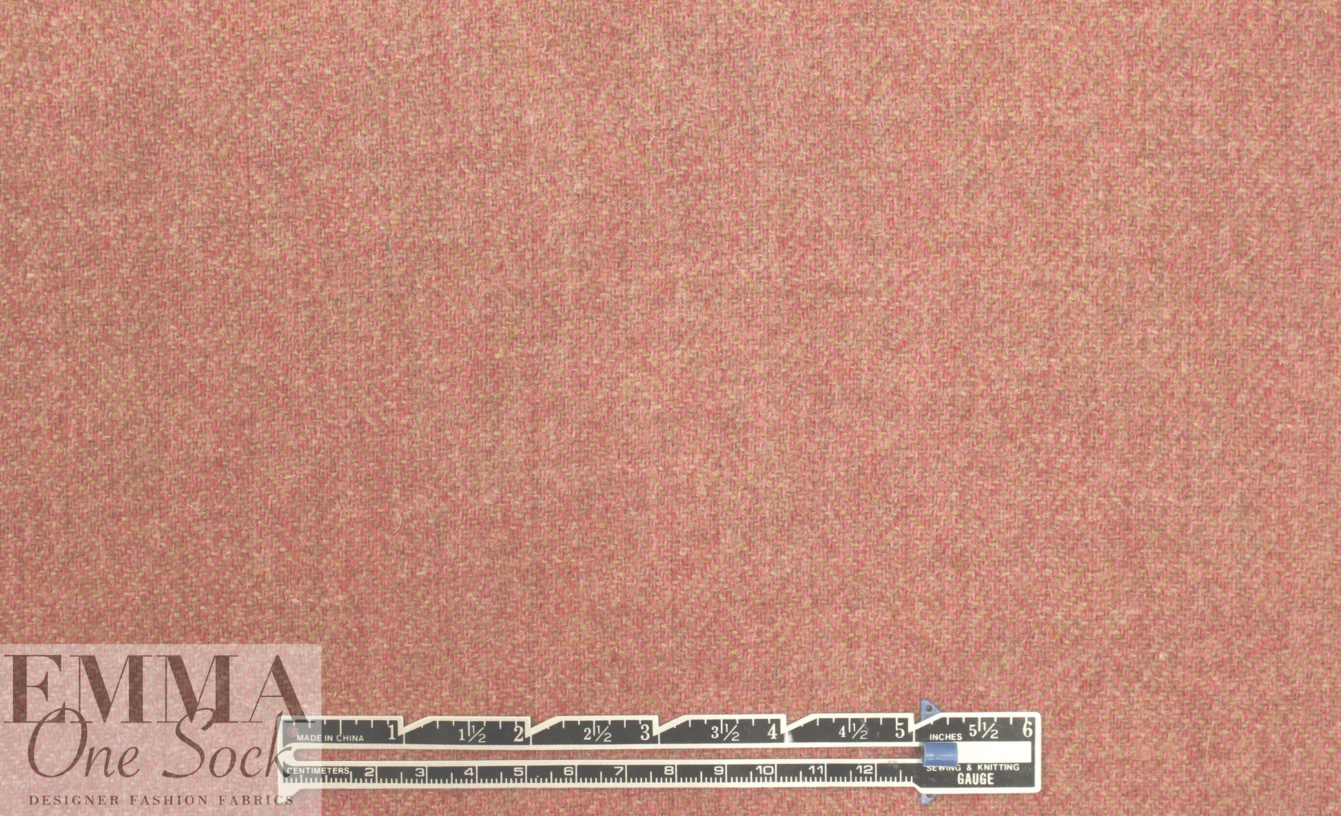 Italian wool herringbone woven - rose/tan