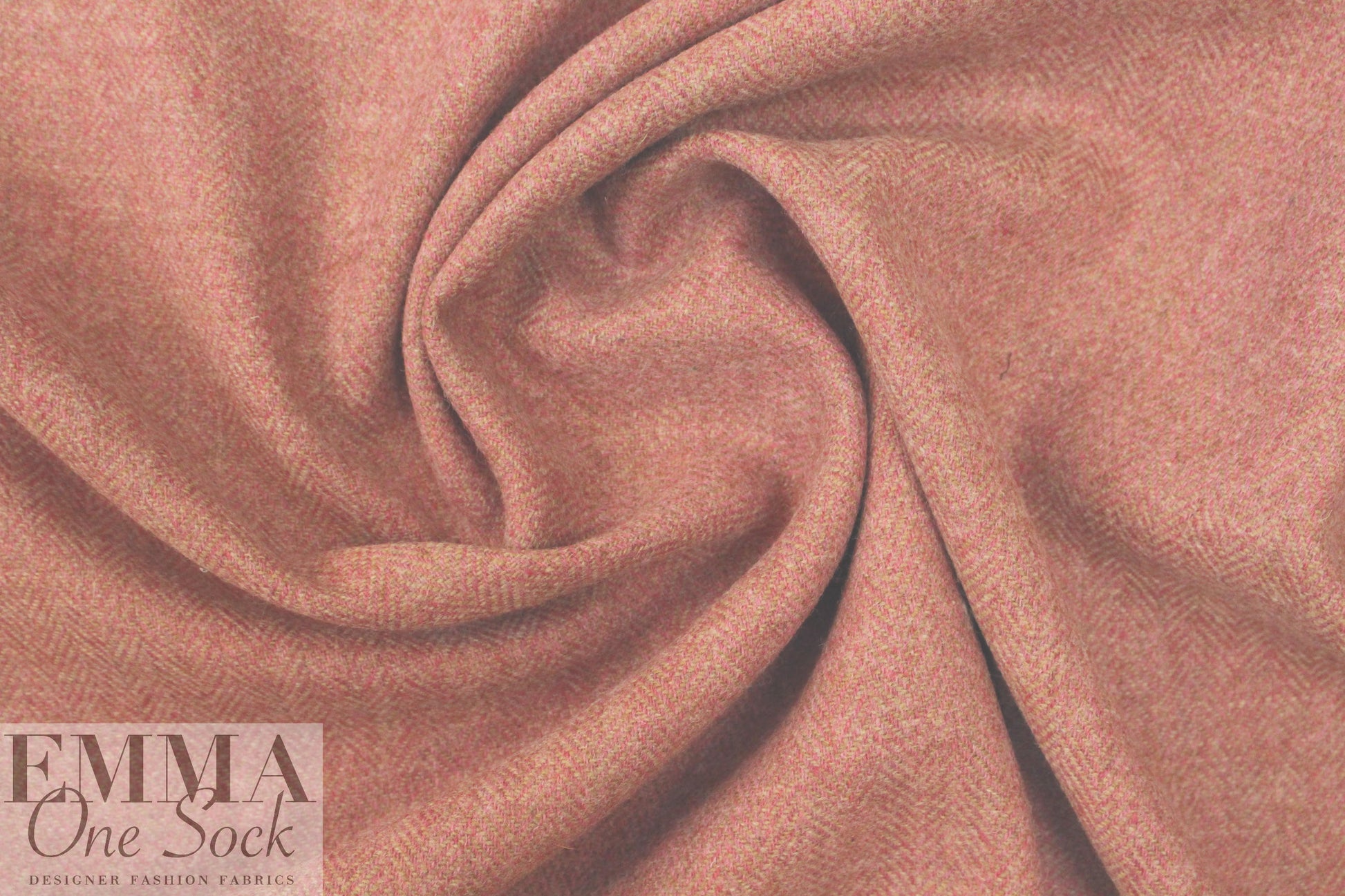 Italian wool herringbone woven - rose/tan