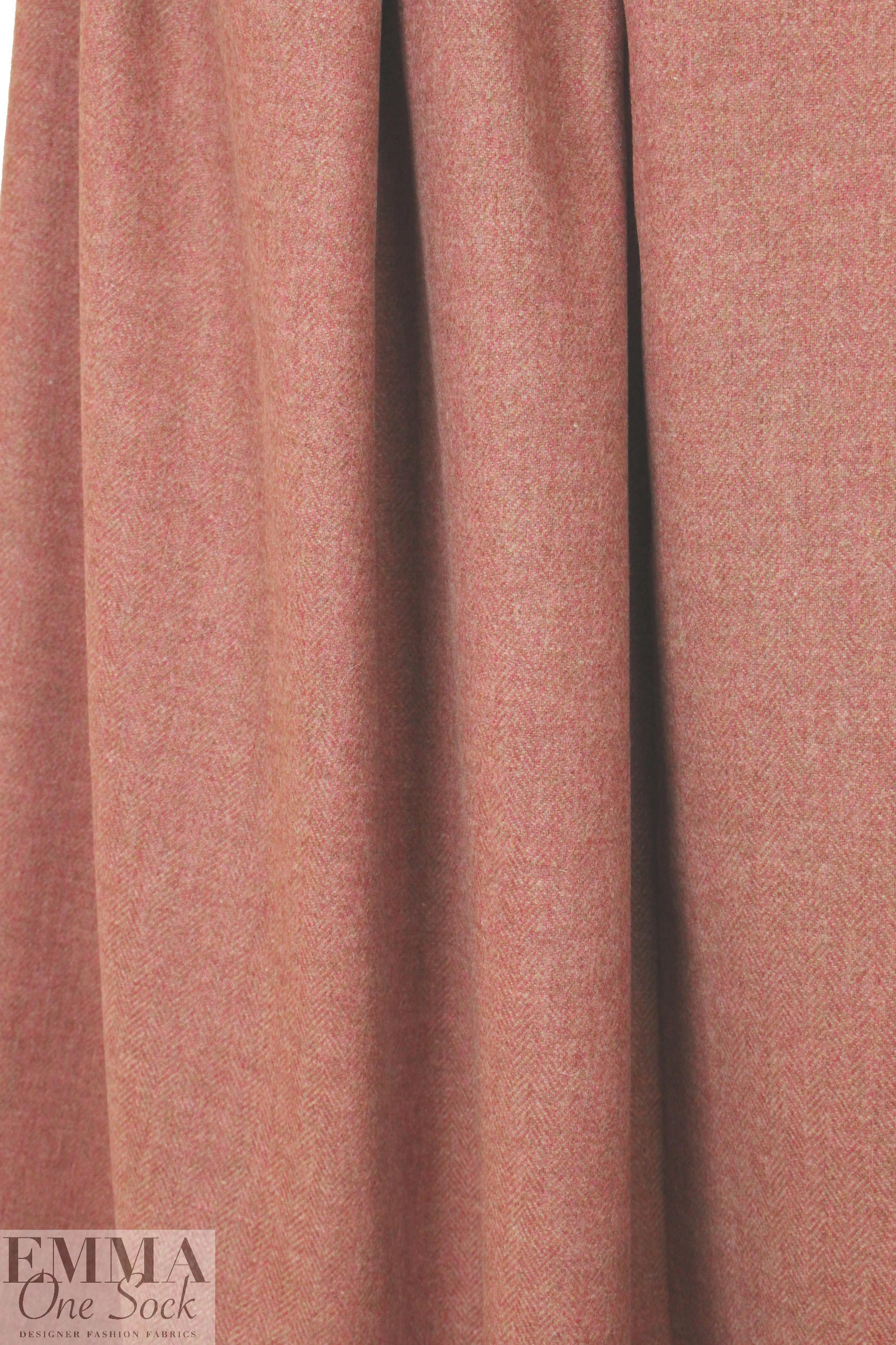 Italian wool herringbone woven - rose/tan