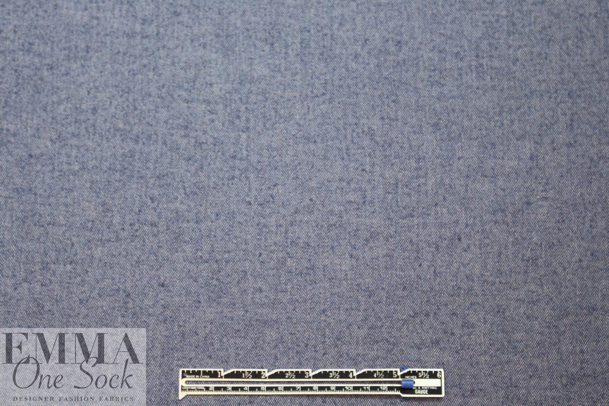 NY designer navy/silver wool blend herringbone suiting .875 yds