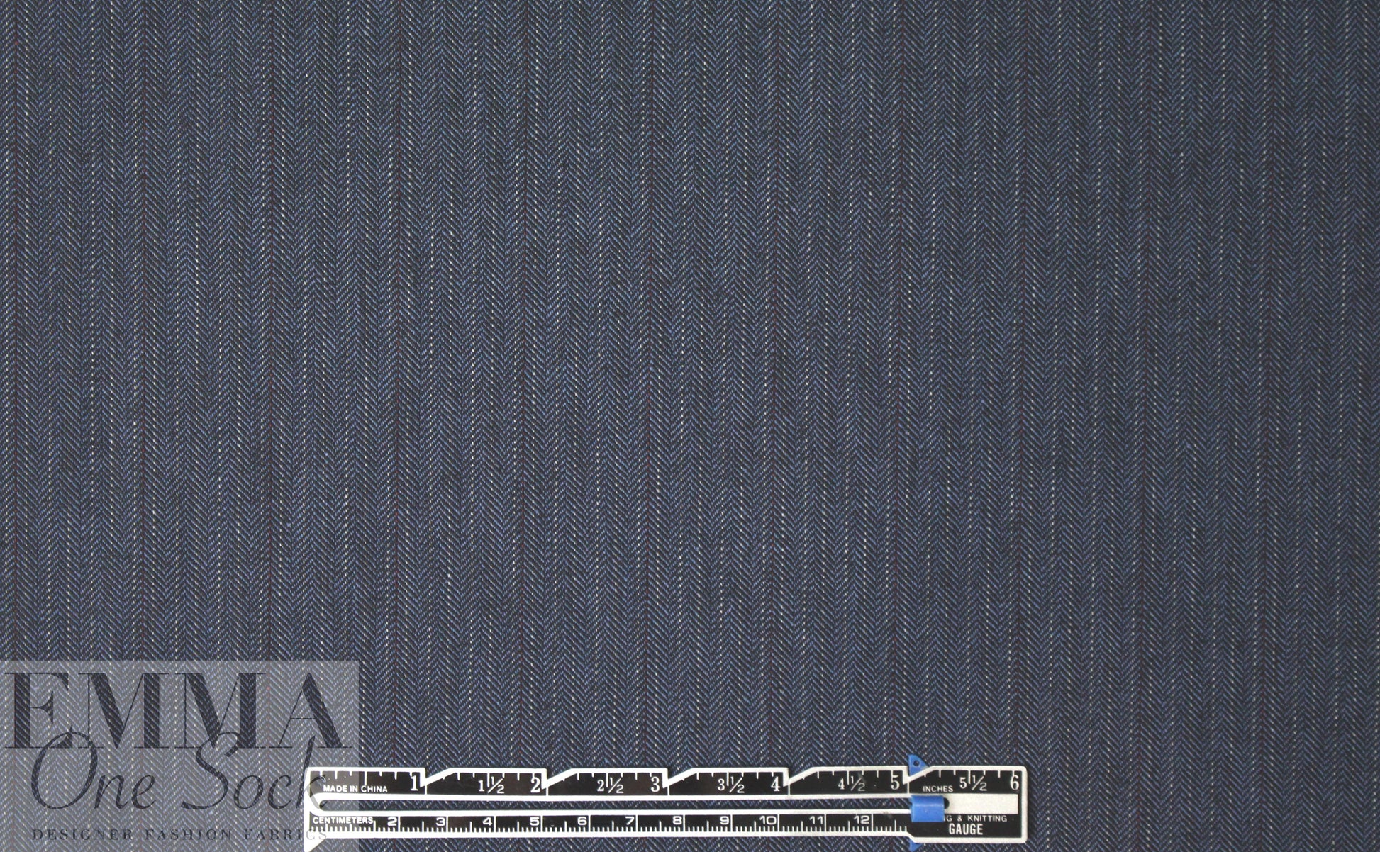 Italian cotton herringbone stretch woven - navy