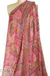 hi twist polysilk chiffon - pink/aqua paisley