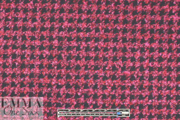 NY designer houndstooth check woven - midnight/pink