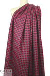 NY designer houndstooth check woven - midnight/pink