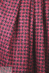NY designer houndstooth check woven - midnight/pink 1.75 yds