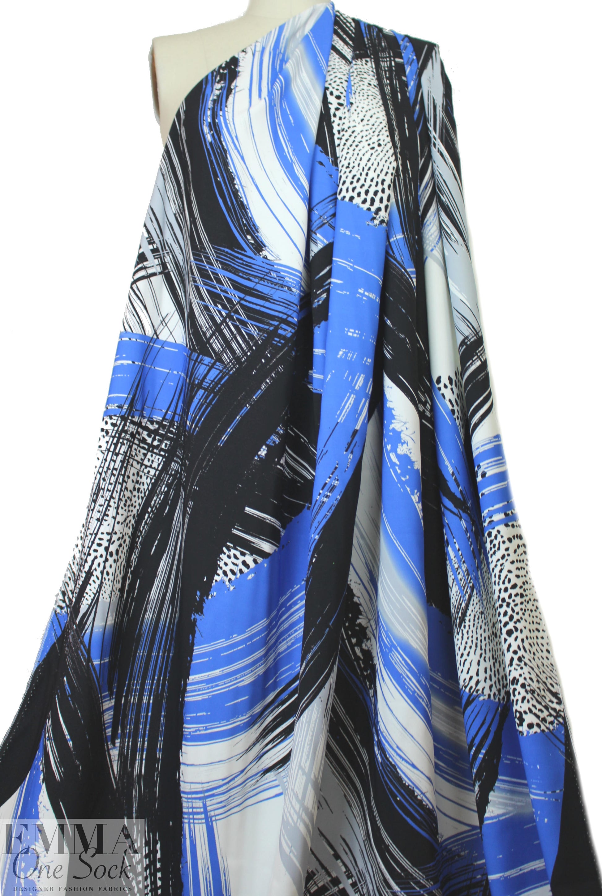 Mi11y cobalt/black/white viscose 'matte hybrid'