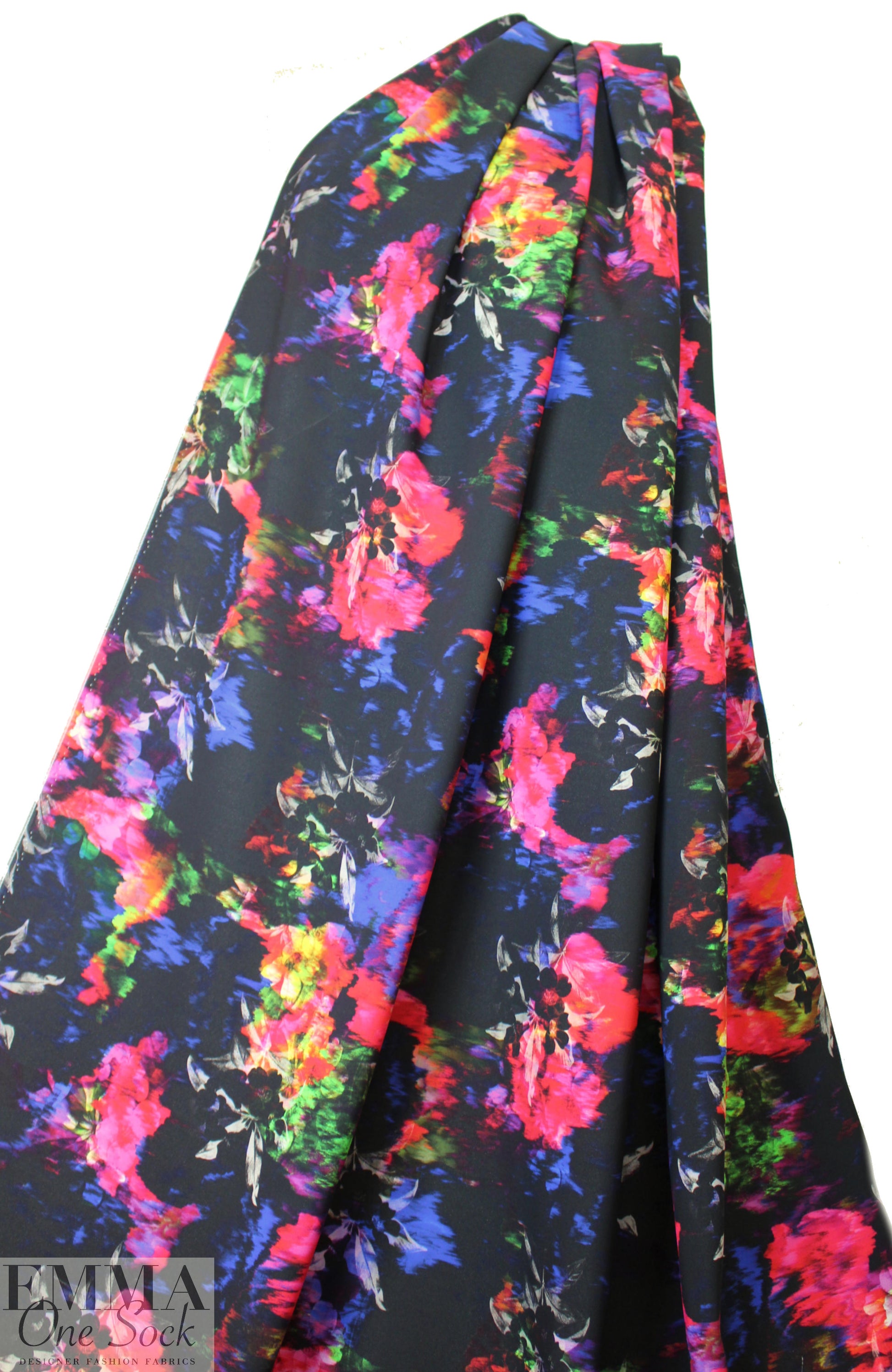 Mi11y abstracted flowers viscose 'matte hybrid' 1.75 yd