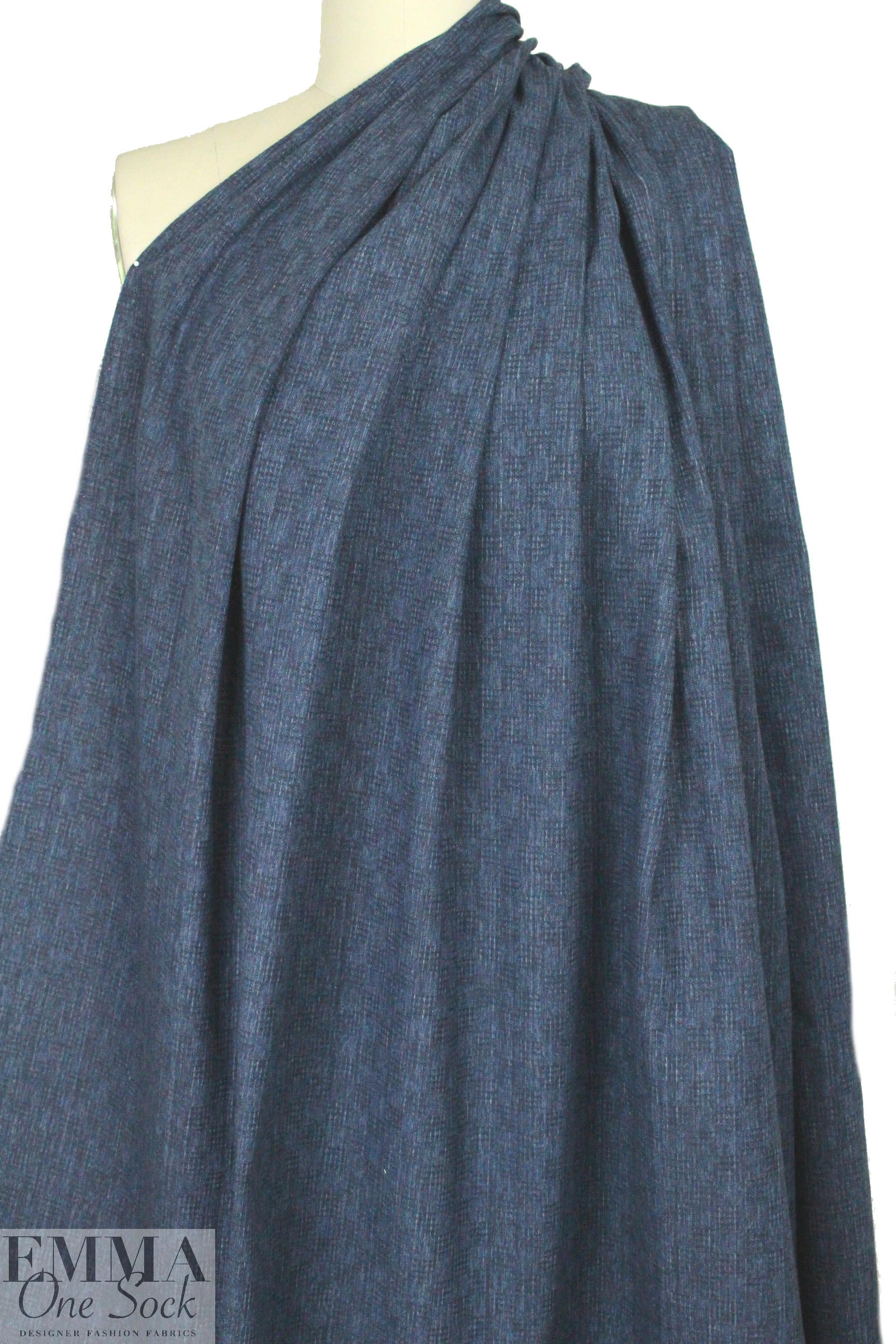 Japanese yarn-dye indigo checker weave cotton