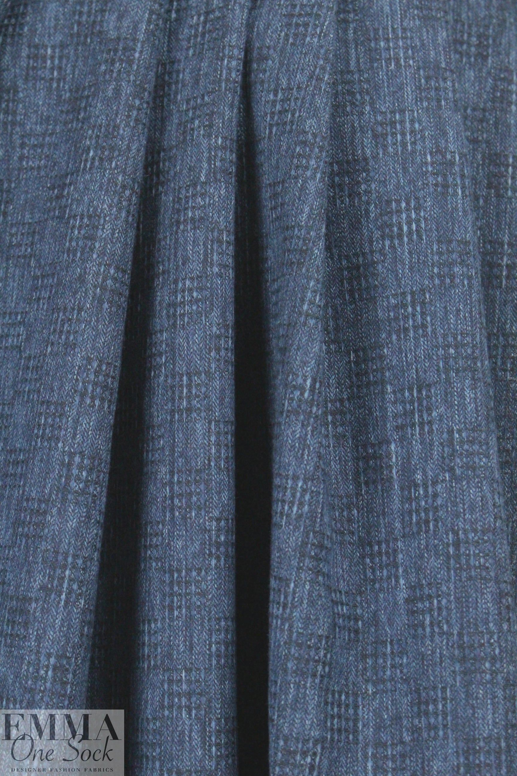 Japanese yarn-dye indigo checker weave cotton