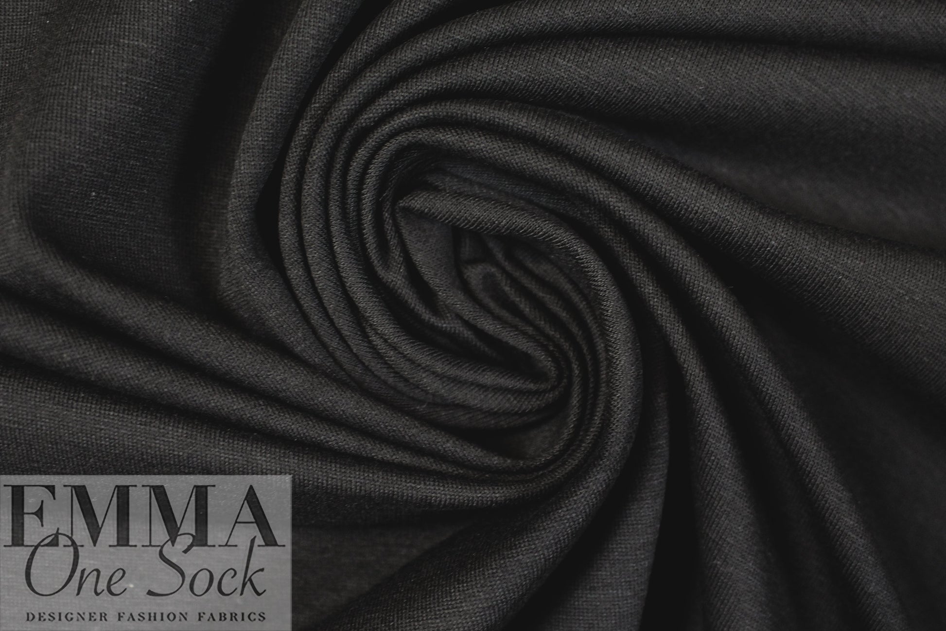black supima cotton interlock knit, 215 GSM 1.75 yd