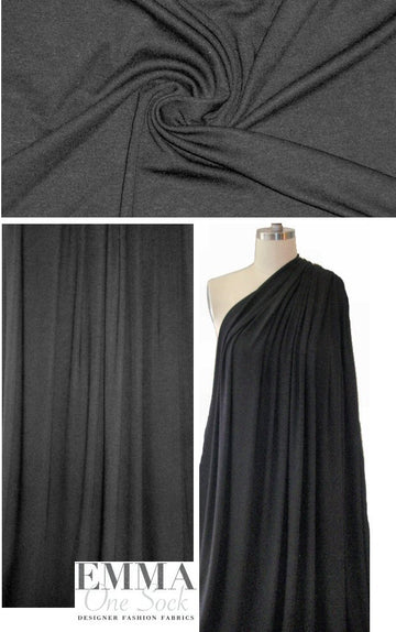 USA viscose/lycra interlock knit - black 1.75 yd