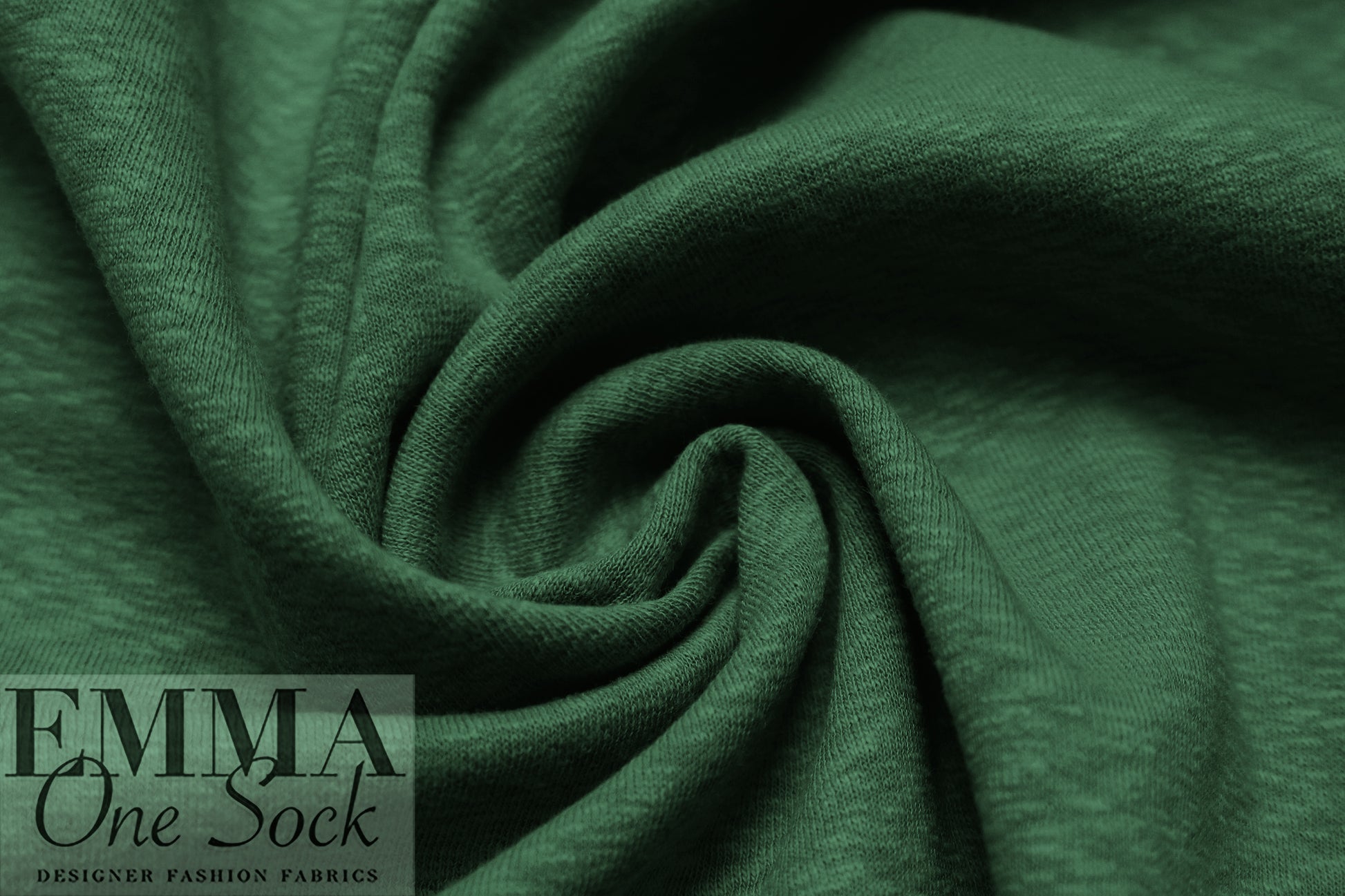 organic cotton GOTS 'flame' interlock' knit - pine 1.25 yds