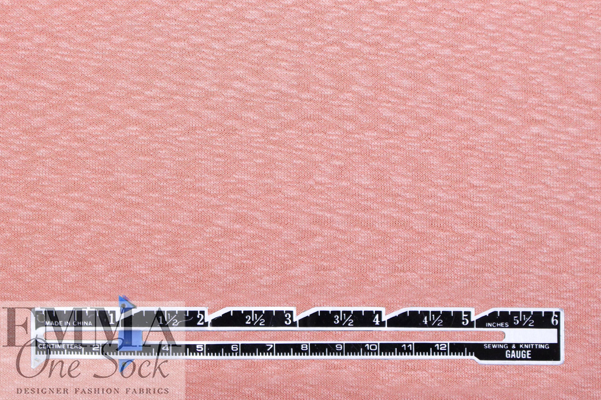 organic cotton GOTS 'flame' interlock' knit - peachy pink .625 yds