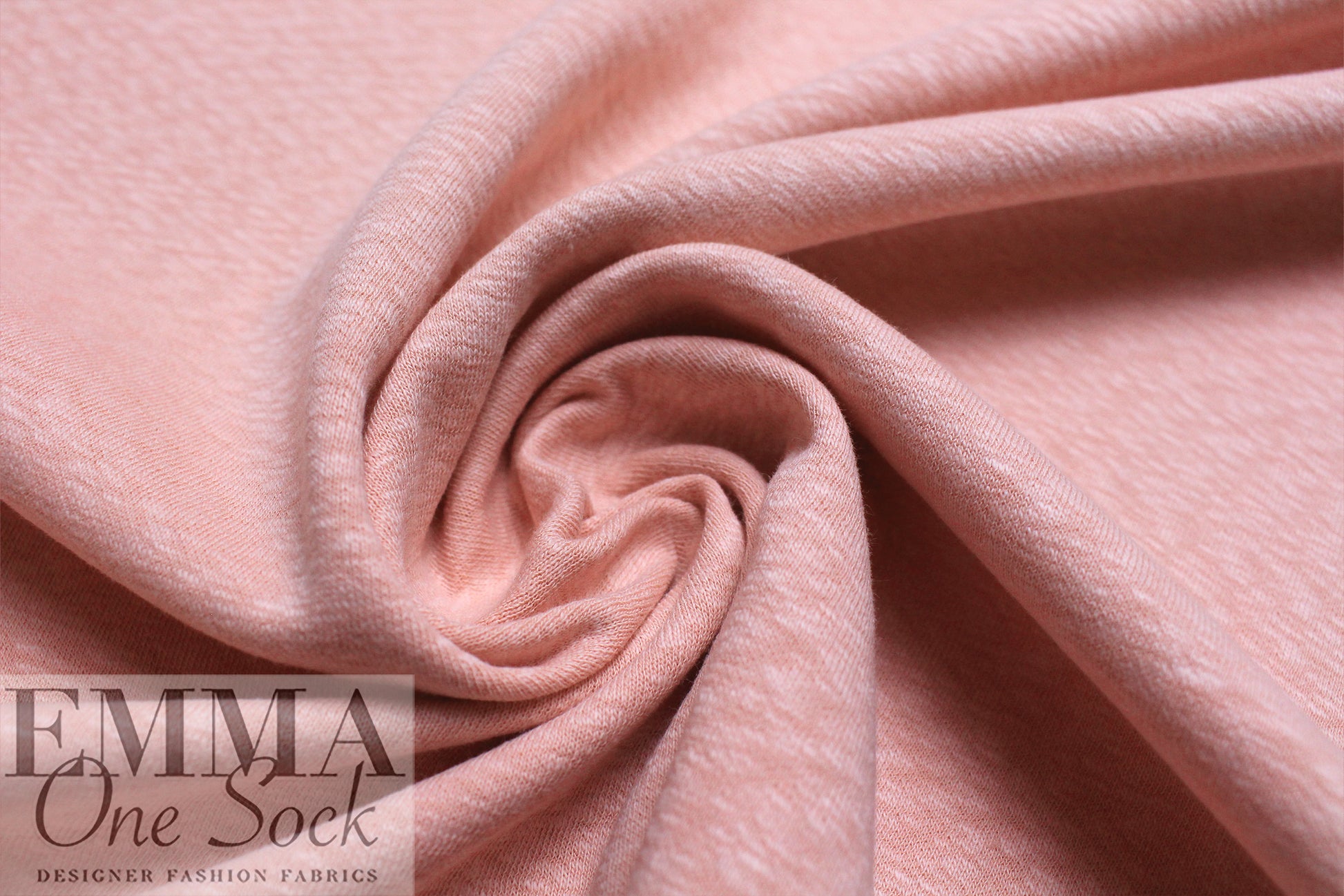organic cotton GOTS 'flame' interlock' knit - peachy pink .625 yds