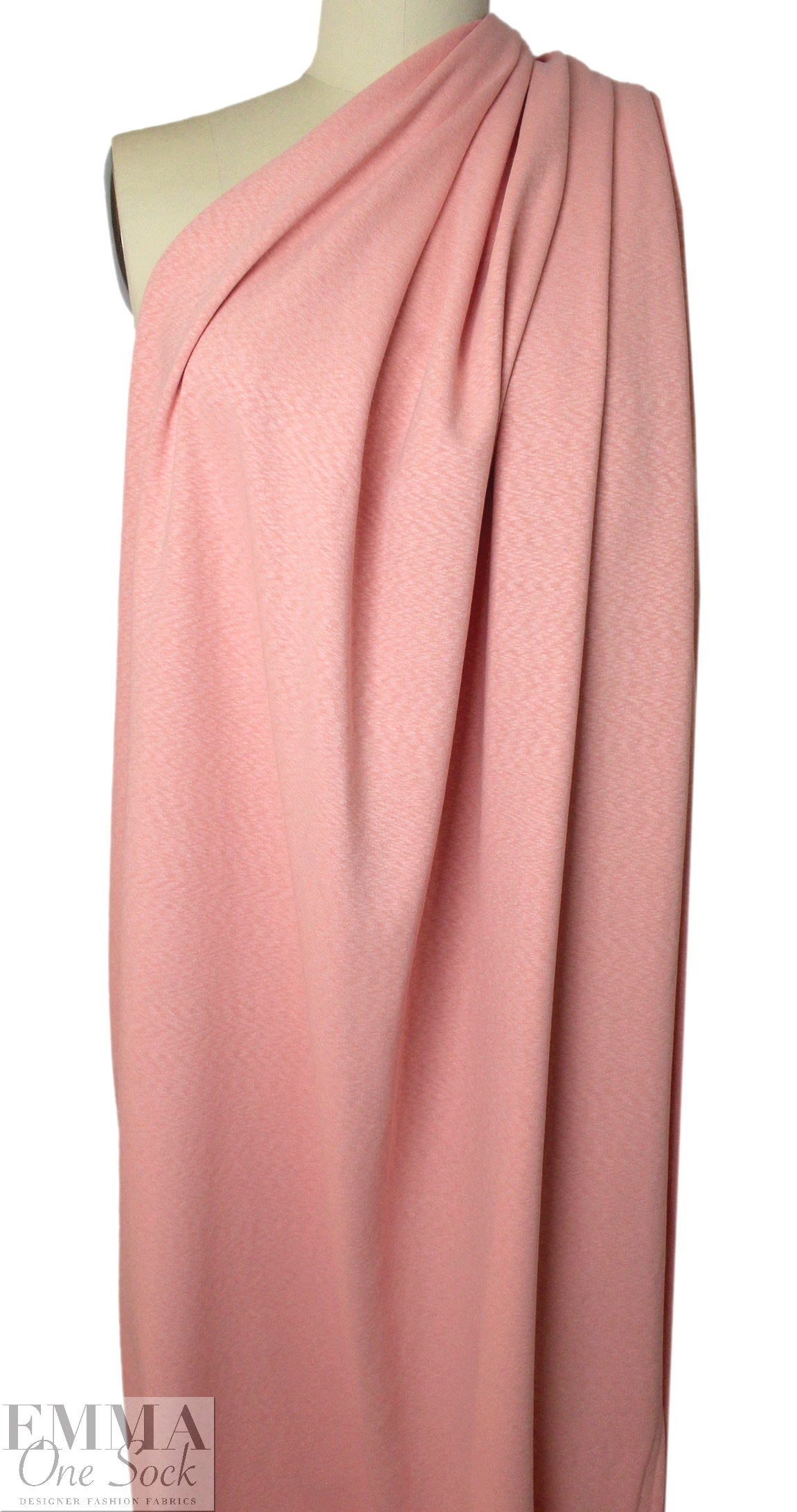 organic cotton GOTS 'flame' interlock' knit - peachy pink .625 yds