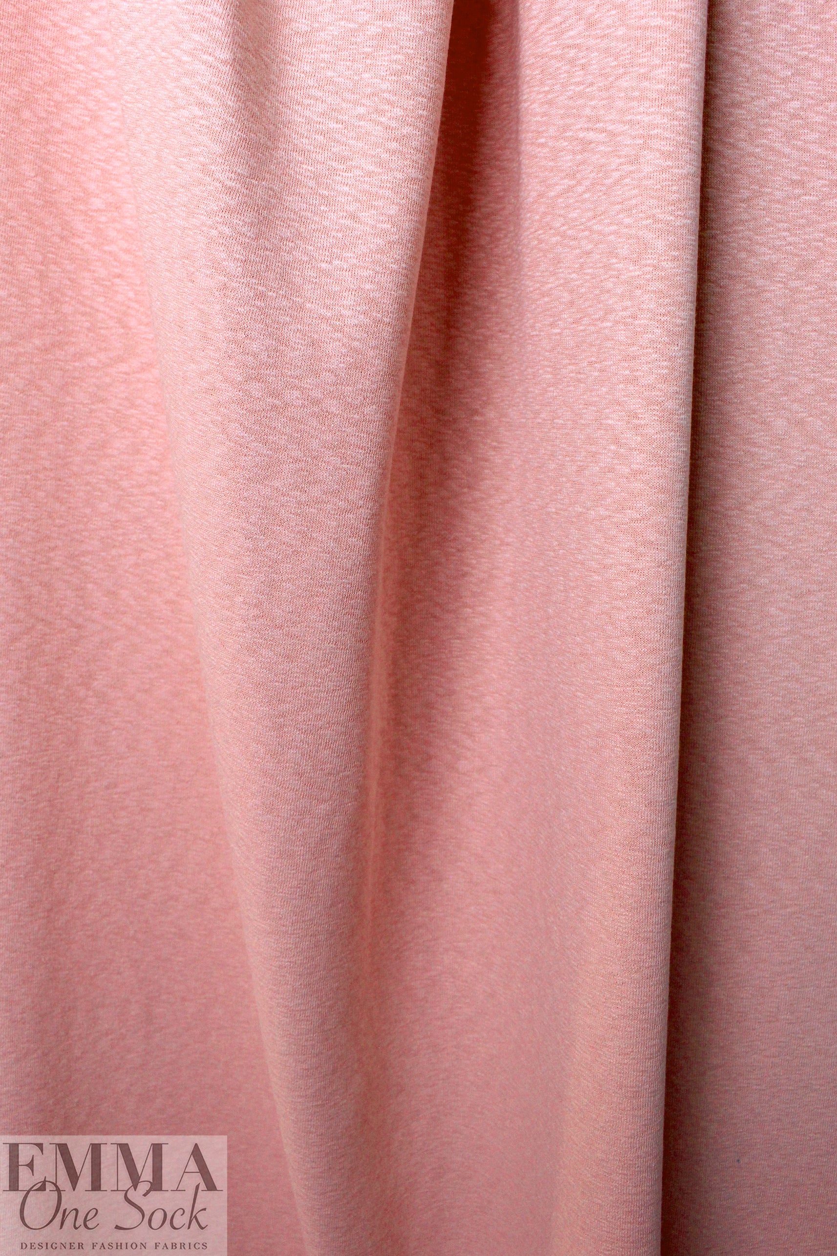 organic cotton GOTS 'flame' interlock' knit - peachy pink 1.5 yd