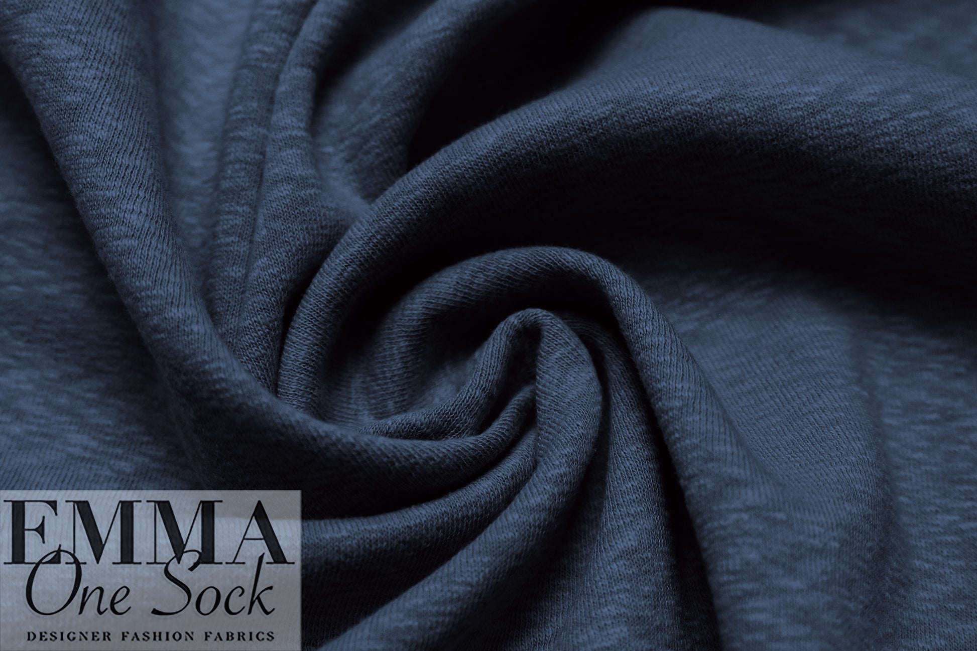 organic cotton GOTS 'flame' interlock' knit - indigo 1.75 yds