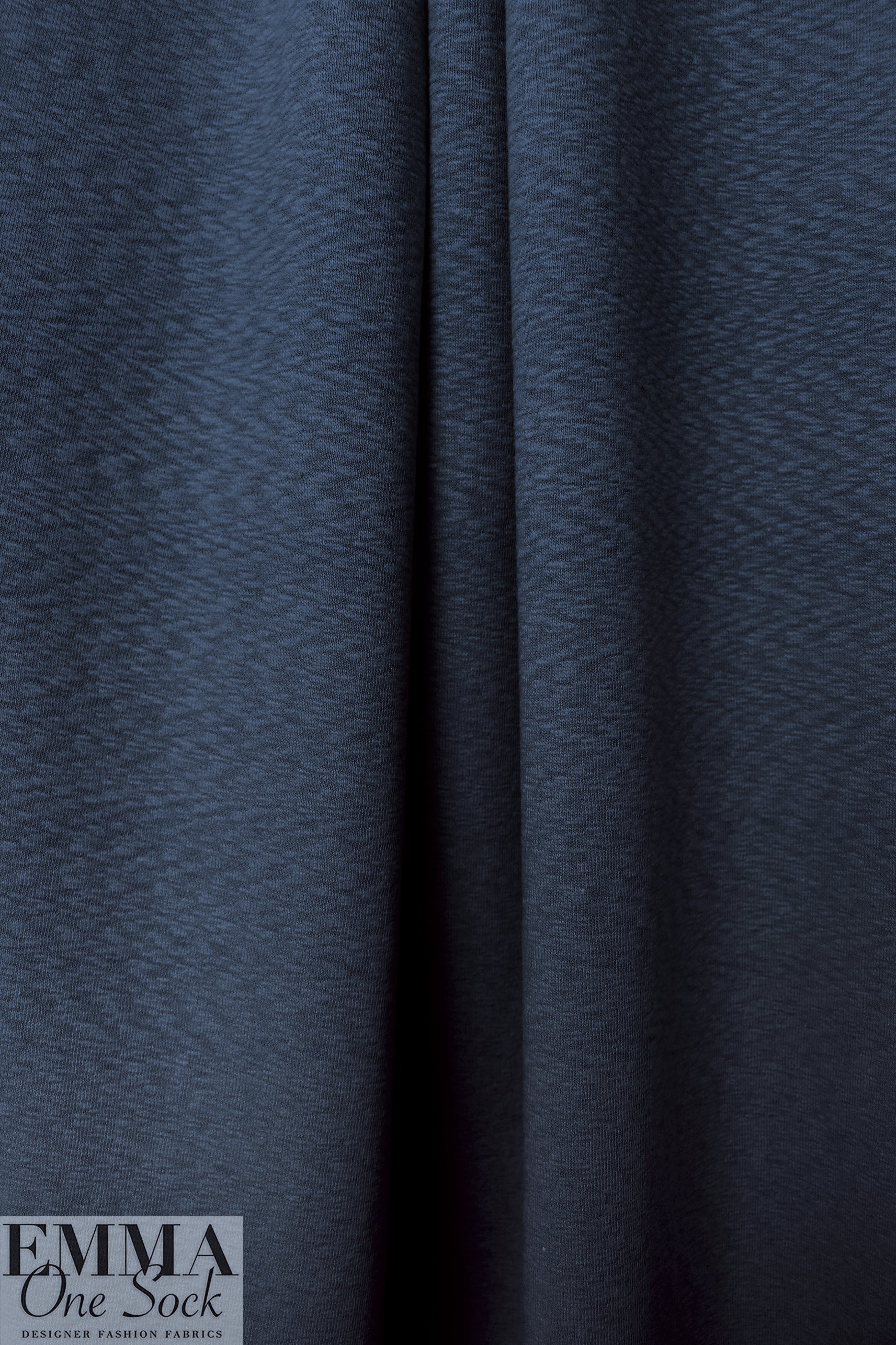 organic cotton GOTS 'flame' interlock' knit - indigo 1.75 yds