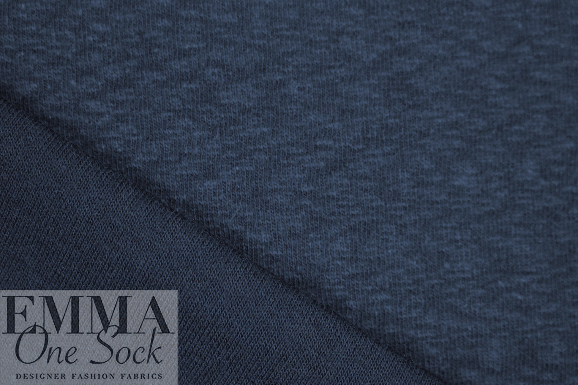 organic cotton GOTS 'flame' interlock' knit - indigo 1.75 yds