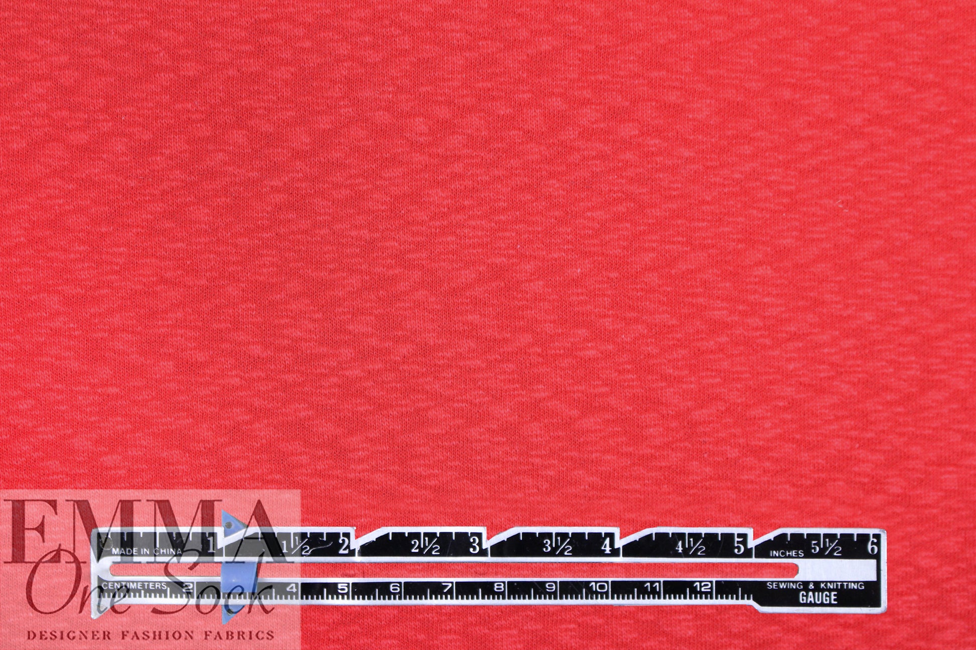 organic cotton GOTS 'flame' interlock' knit - hot coral .75 yds