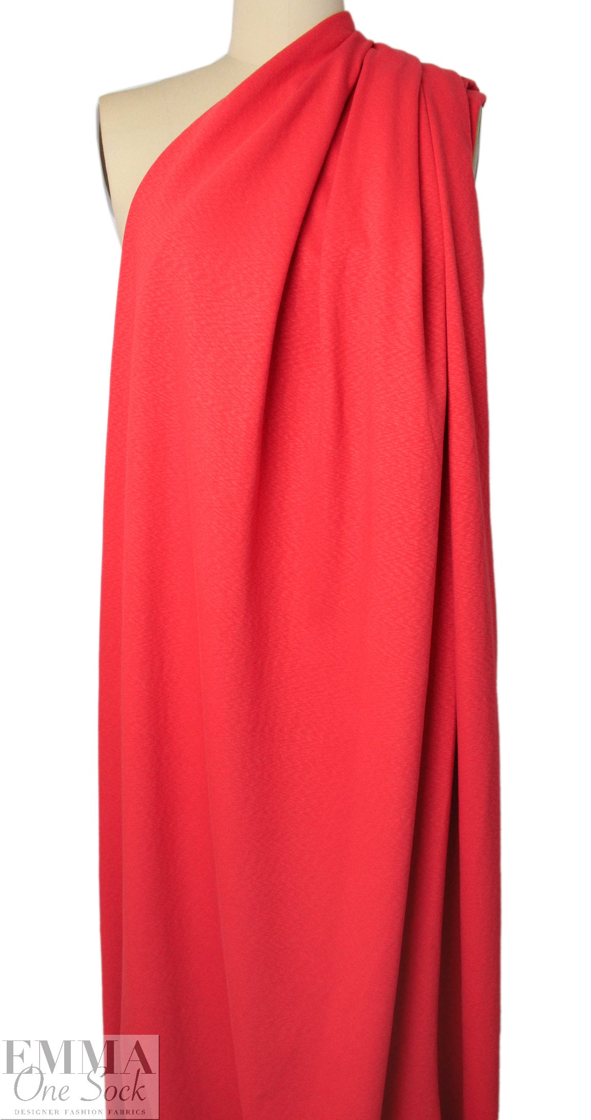 organic cotton GOTS 'flame' interlock' knit - hot coral 2.5 yds