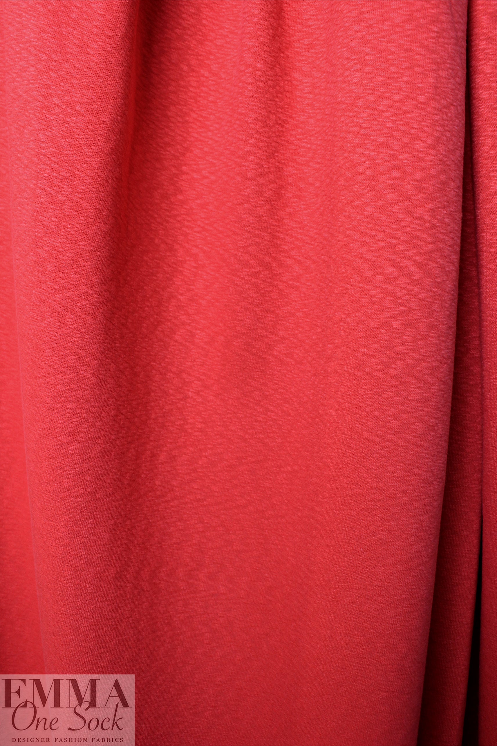 organic cotton GOTS 'flame' interlock' knit - hot coral .75 yds